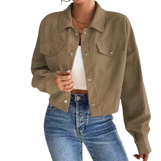 Damen Lässige Cordjacke
