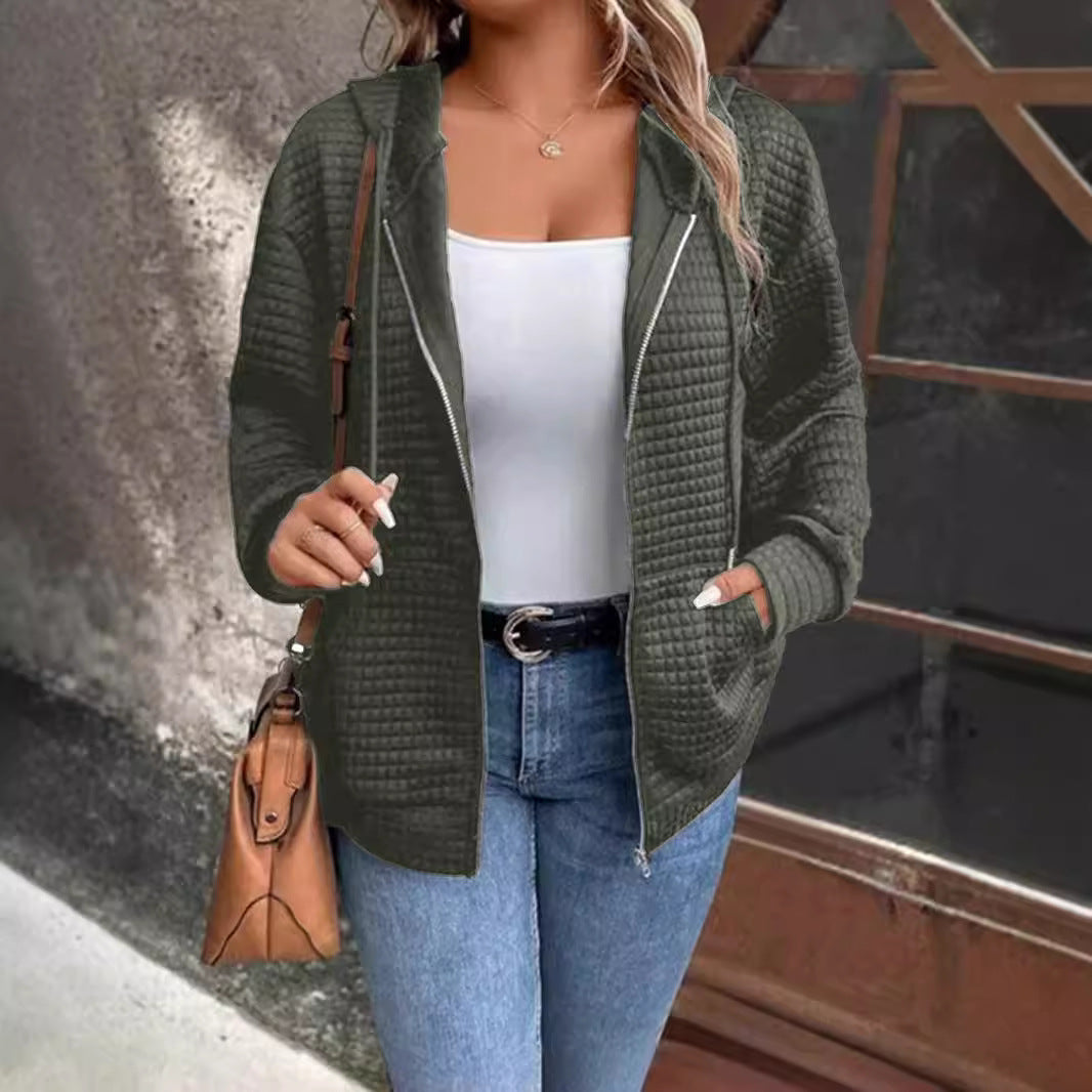 Damen kuschelige Sweatjacke mit Struktur Fudus