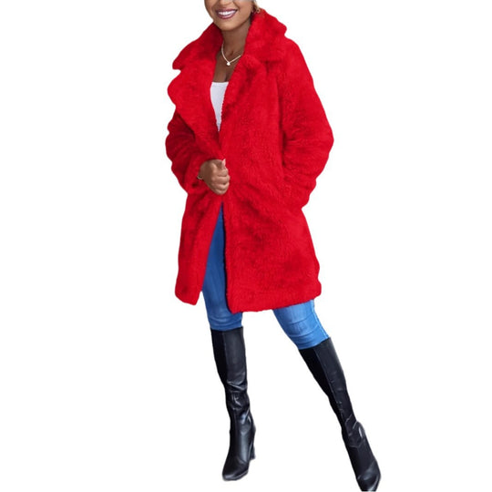 Damen Kuschelmantel aus hochwertigem Teddy-Fleece Fudus