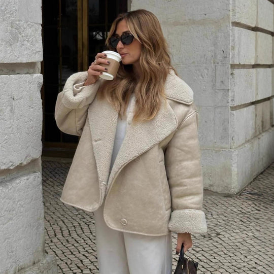 Damen kuschelige Teddyjacke Fudus