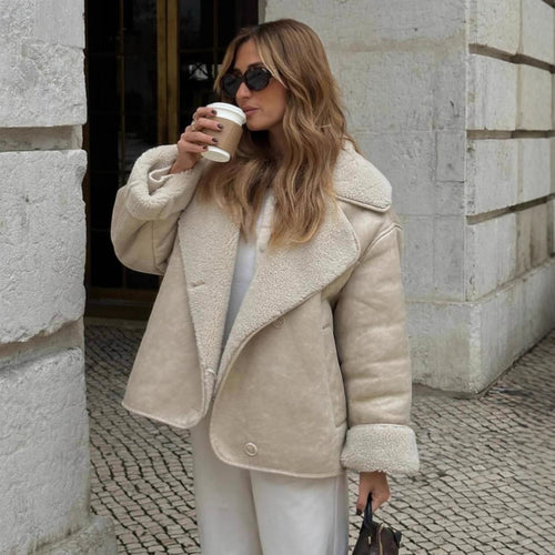 Damen kuschelige Teddyjacke Fudus