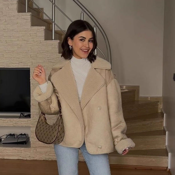 Damen kuschelige Teddyjacke Fudus