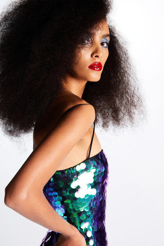 Pailletten Midi Kleid Glänzend Figurbetont Elegant