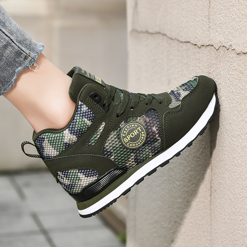 Damen Sportliche High-Top Sneakers mit Camouflage-Muster Fudus