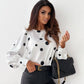 Damen Hübsches Polka-Dot Oberteil mit Puffärmeln Fudus