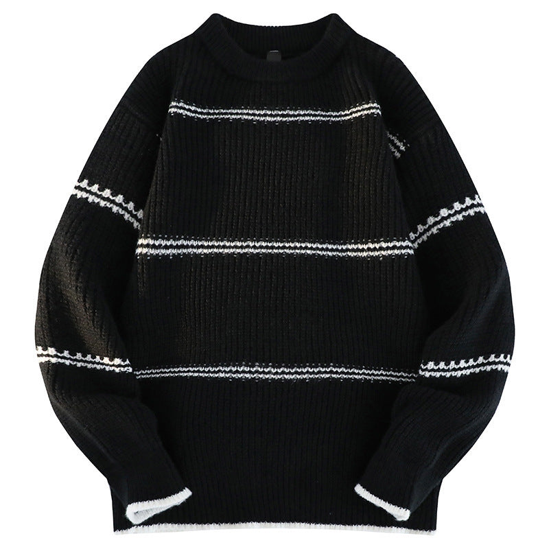 Damen Kuscheliger Strickpullover mit streifendem Design Fudus