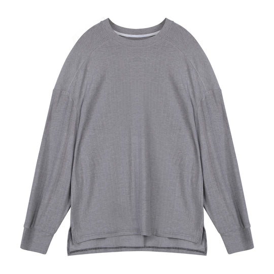 Damen Langarmshirt mit lässigem Schnitt und atmungsaktiver Baumwollmischung Fudus