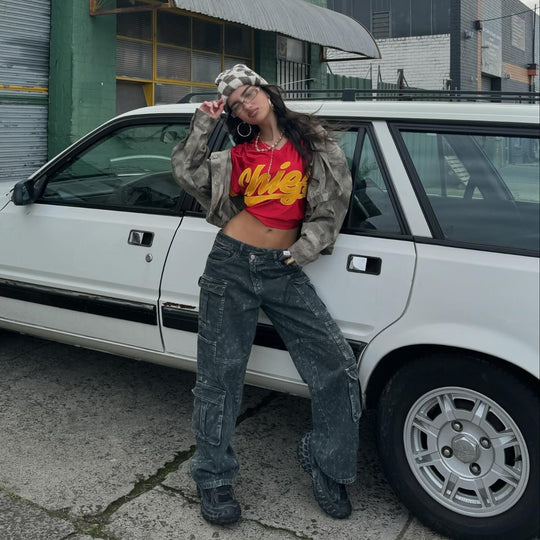 Damen lässige Cargo-Hose mit innovativen Details und modernem Schnitt Fudus