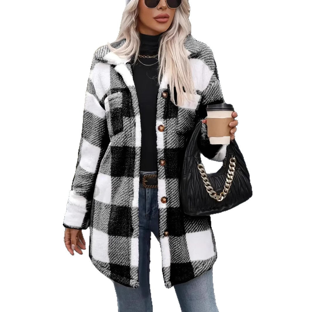 Damen Karierte Fleecejacke Fudus