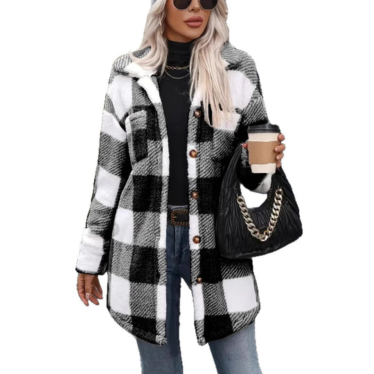 Damen Karierte Fleecejacke Fudus