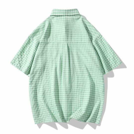 Damen Karierte Kurzarmbluse Fudus