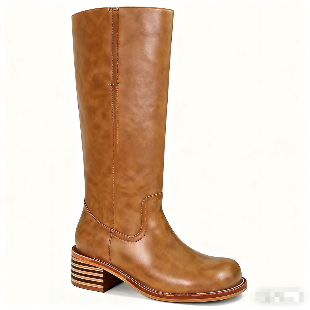 Damen Hohe Stiefel mit Blockabsatz Fudus