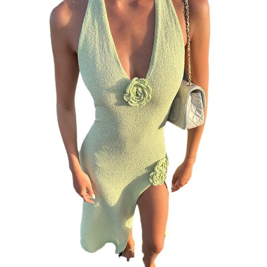 Damen Hochwertiges Strandkleid mit kreativem Floral-Design Fudus