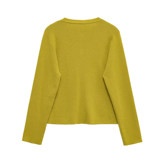 Damen lässige Strickjacke mit feinen Knopfdetails Fudus