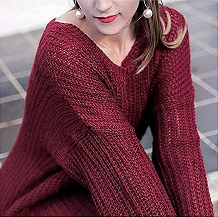 Damen Grobstrickpullover mit weichem Material und weitem Schnitt Fudus