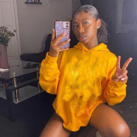 Damen Hoodie mit Kängurutasche und weichem Innenmaterial Fudus