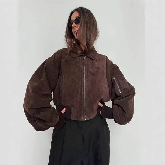 Damen Kurzjacke mit strukturiertem Design und praktischen Taschen Fudus