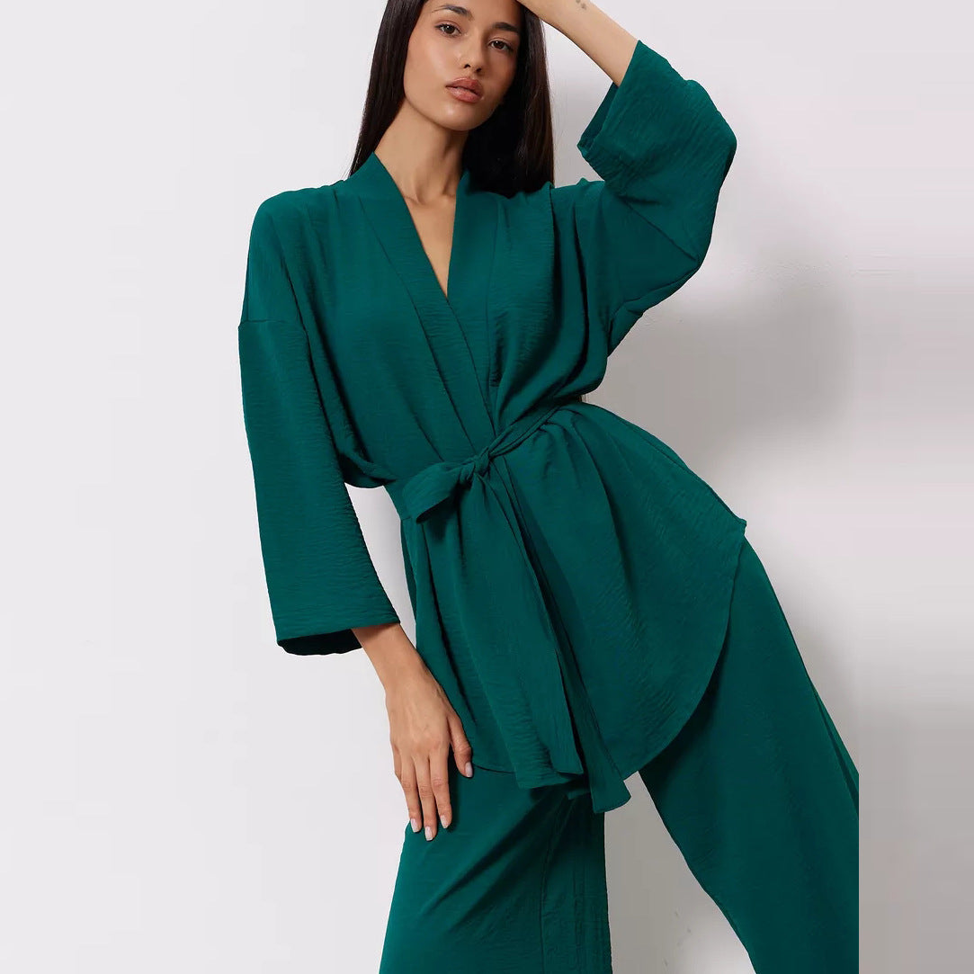 Damen Eleganter Kimono Morgenmantel