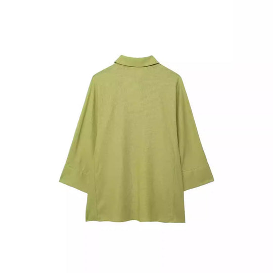 Damen lässige Oversize-Hembluse aus leichtem Baumwollmix mit klassischen Details Fudus