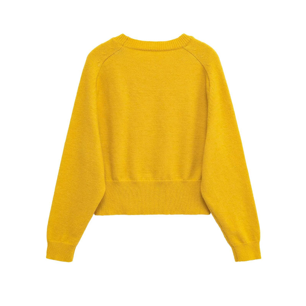 Damen Modischer cropped Pullover aus weichem Strickmaterial Fudus