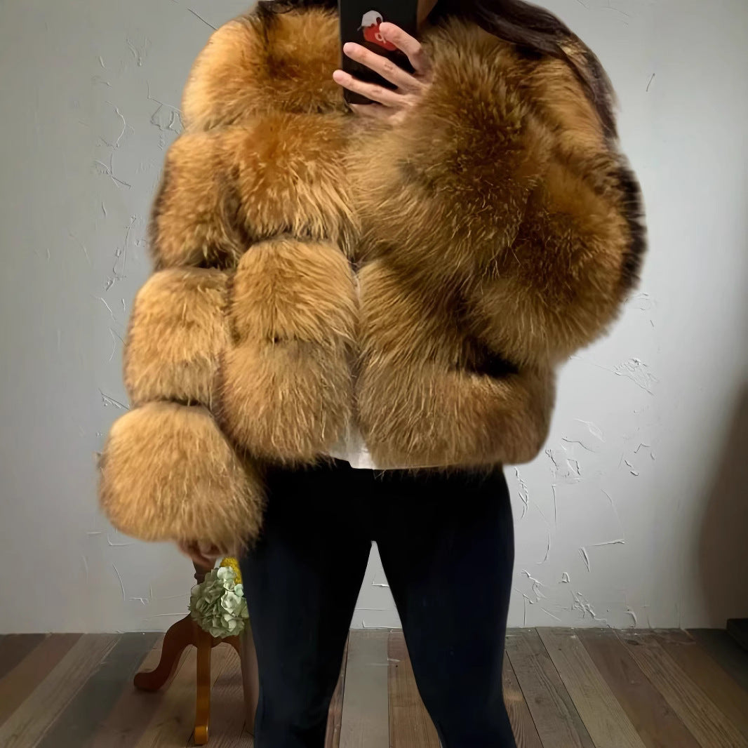 Damen kuschelige Pelzjacke Fudus