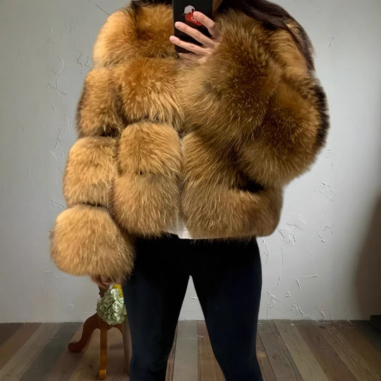 Damen kuschelige Pelzjacke Fudus