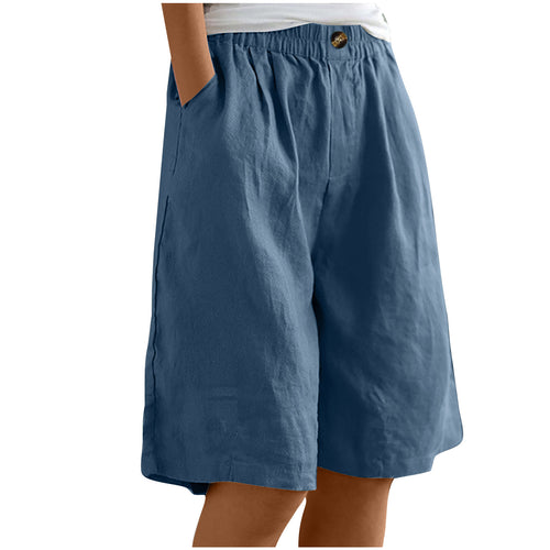 Damen lässige Leinen-Shorts Fudus