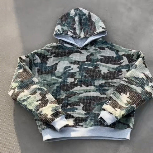 Damen Kapuzenpullover mit modernen Camouflage-Innenfutter Fudus