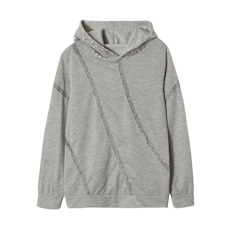 Damen Hoodie mit Glitzerakzenten und modernem Schnitt Fudus