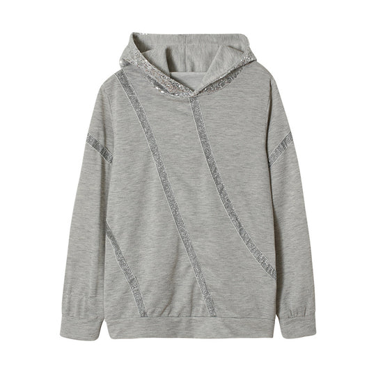 Damen Hoodie mit Glitzerakzenten und modernem Schnitt Fudus