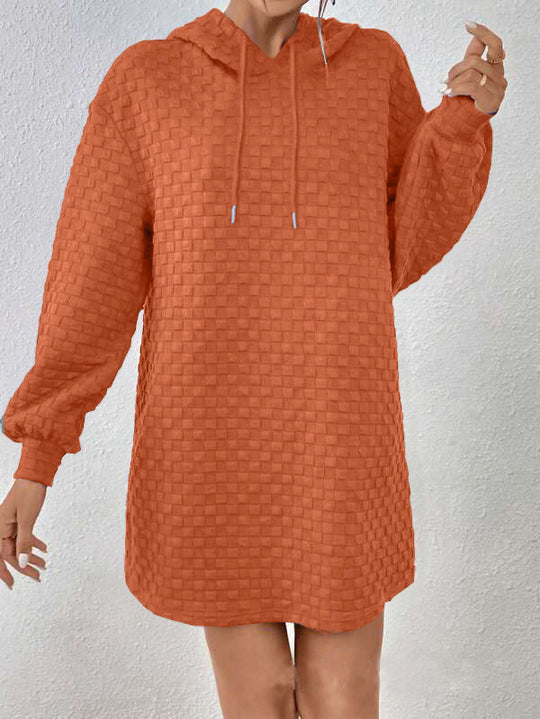 Damen Kapuzenkleid aus strukturiertem Material Fudus