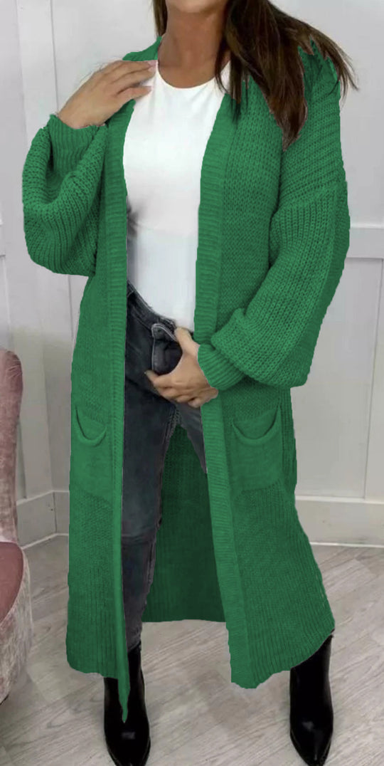 Damen Grobstrickcardigan mit lässiger Passform und langen Ärmeln Fudus