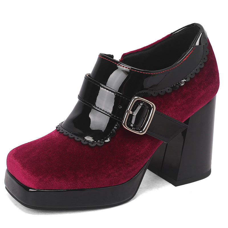 Damen Elegante High Heel Schnürstiefeletten Fudus