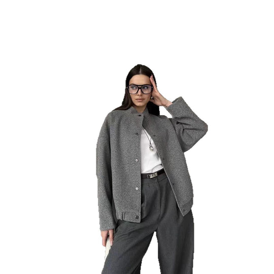 Damen lässige Oversized-Jacke mit modernem Schnitt und praktischen Taschen Fudus