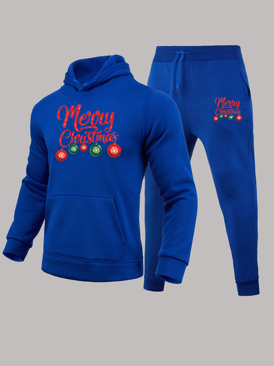 Damen Hoodie und Jogginghose Set mit festlichem Weihnachtsmuster Fudus