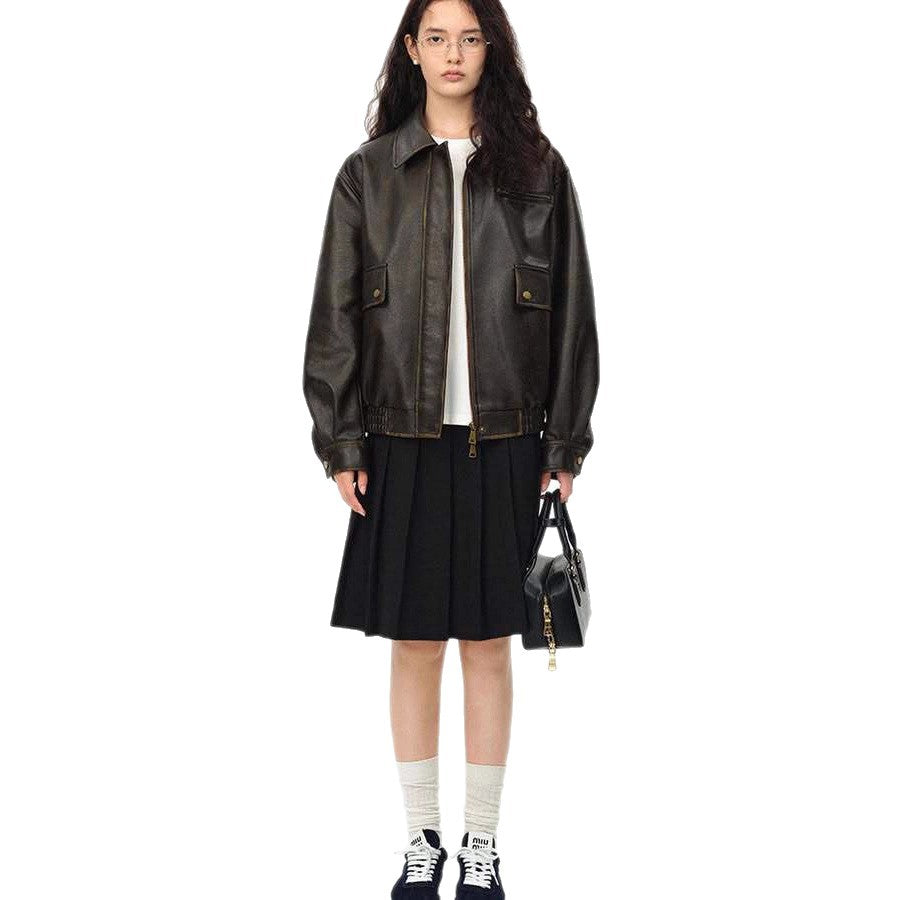 Damen lässige Lederjacke Fudus