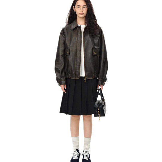 Damen lässige Lederjacke Fudus