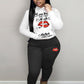 Damen Hoodie und Jogginghose Set mit kreativem Lippenmotiv Fudus