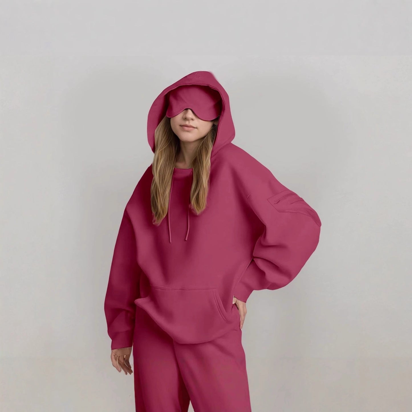 Damen Kapuzenpullover mit integrierter Schlafmaske Fudus