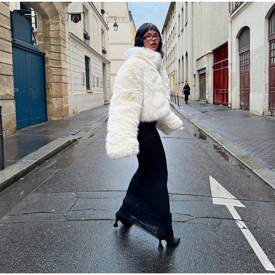 Damen Kuschelige Kurzjacke mit weichem Kunstfell Fudus