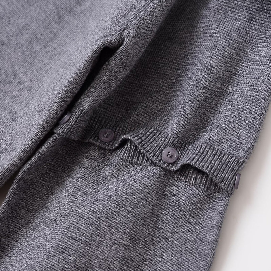 Damen modischer cropped Pullover mit Knopfdetails Fudus