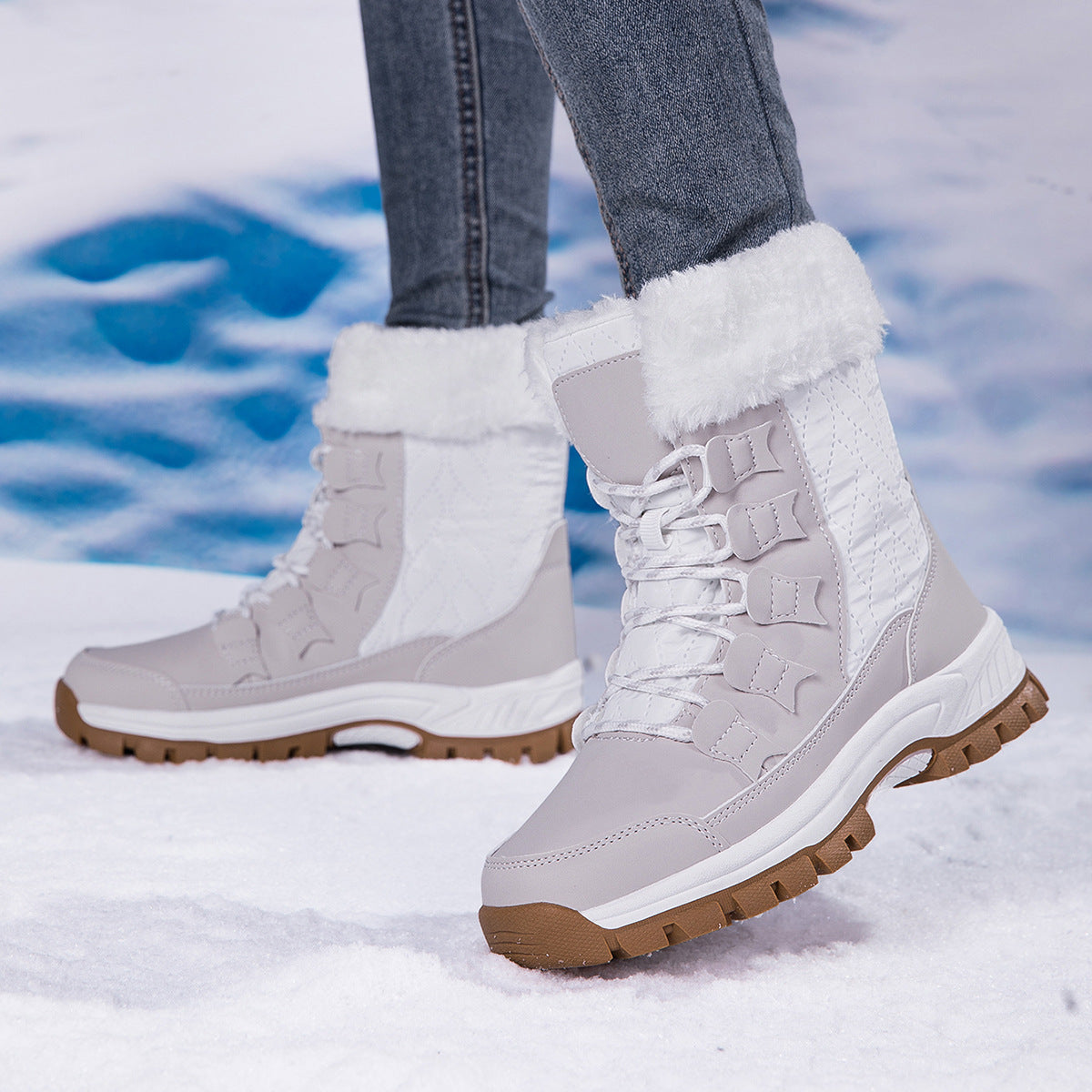 Damen Isolierte Winterstiefel mit rutschfester Sohle und weichem Innenfutter Fudus