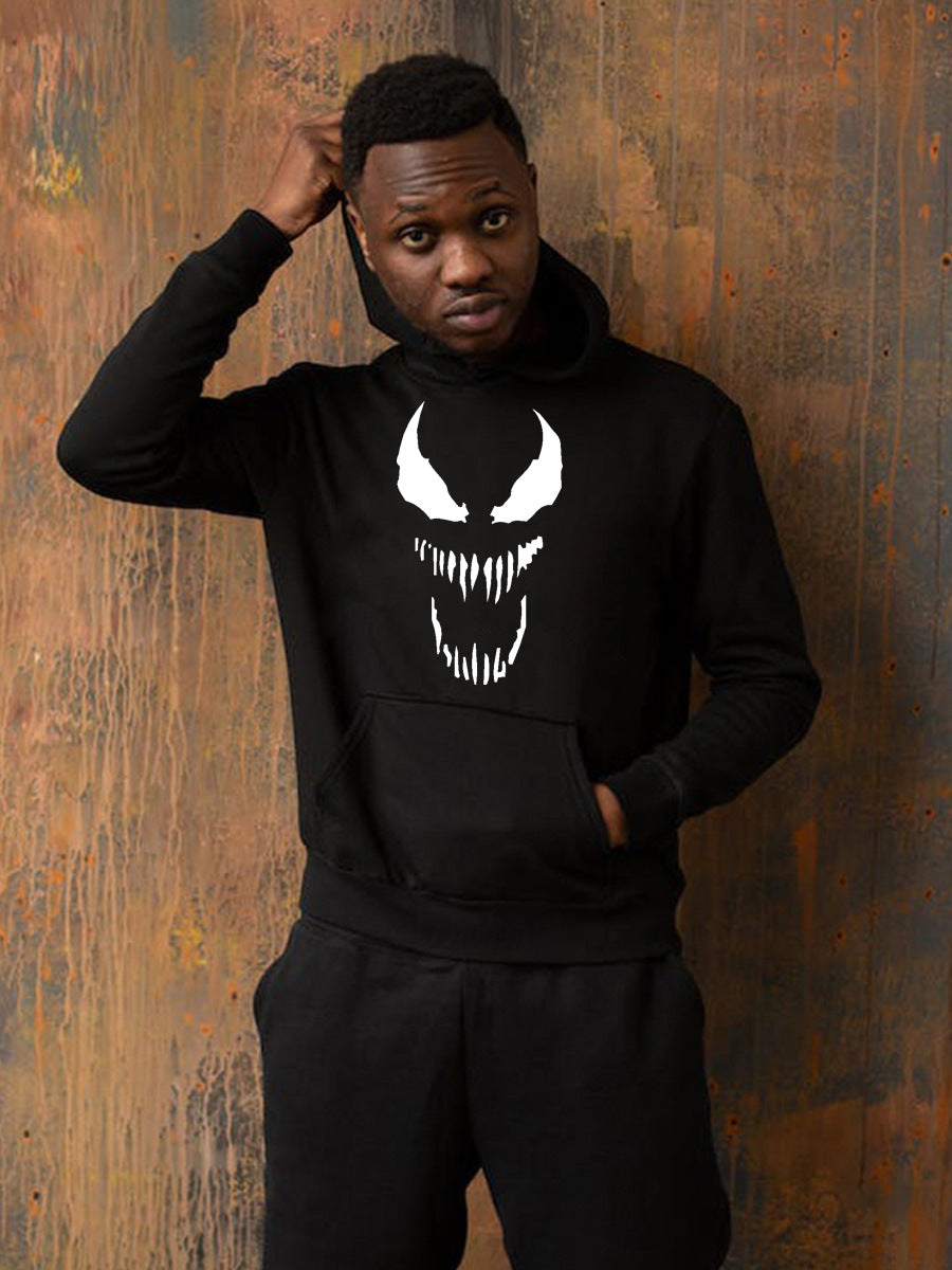 Herren Kapuzenpullover mit auffälligem Monster-Print Fudus