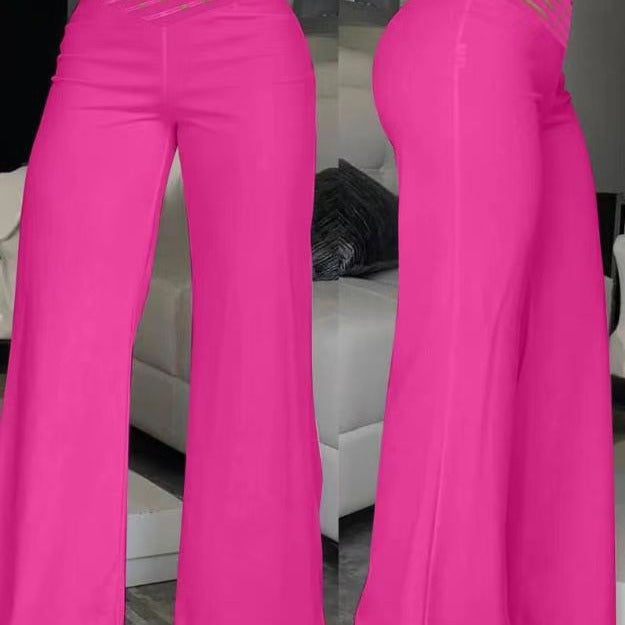 Damen Hochtaillierte Palazzo-Hose Fudus