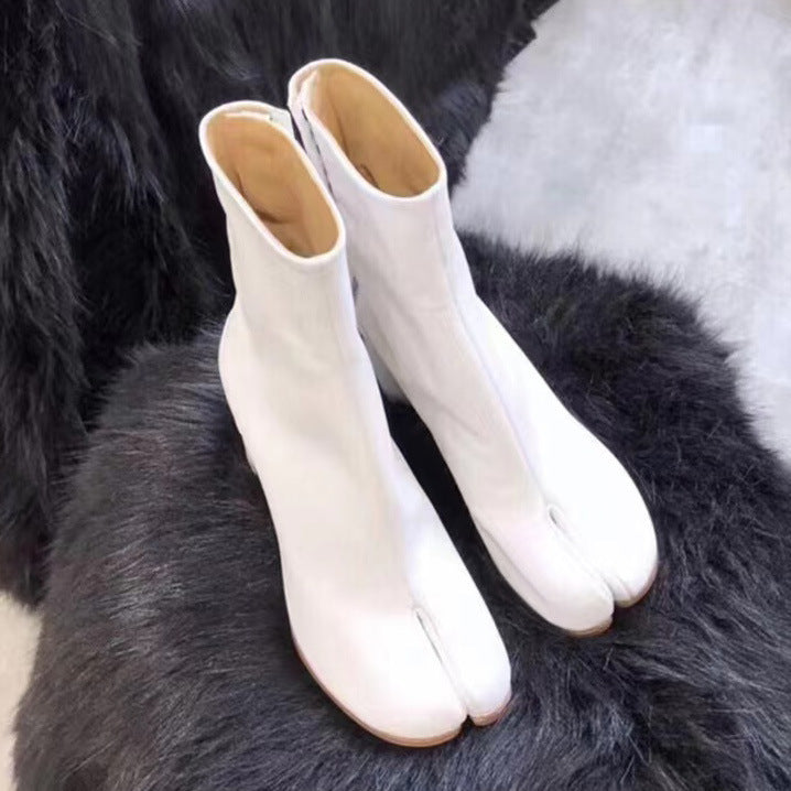 Knöchelstiefel Damen Metallic Split-Fuß Design