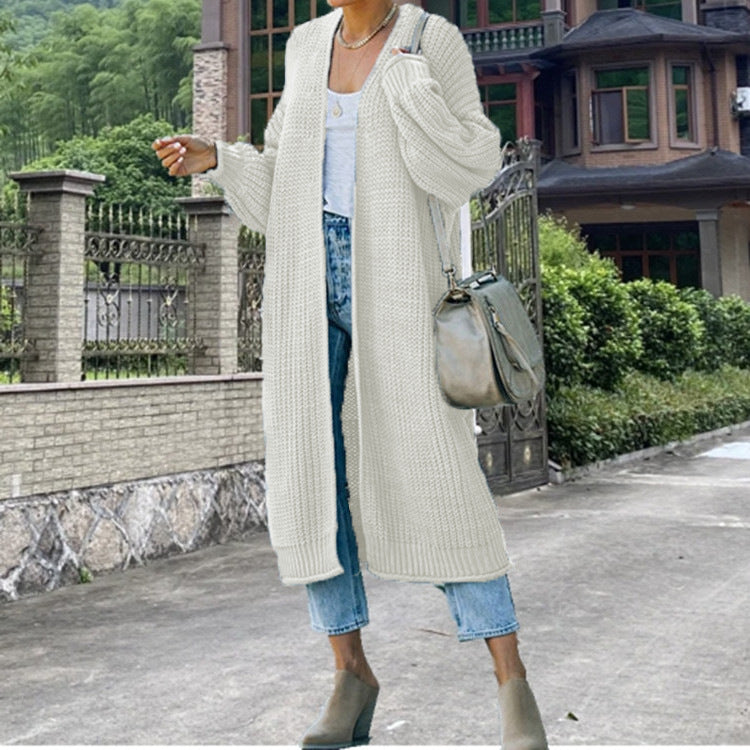 Damen Grobstrick-Longcardigan mit modernem Schnitt und lässigem Design Fudus