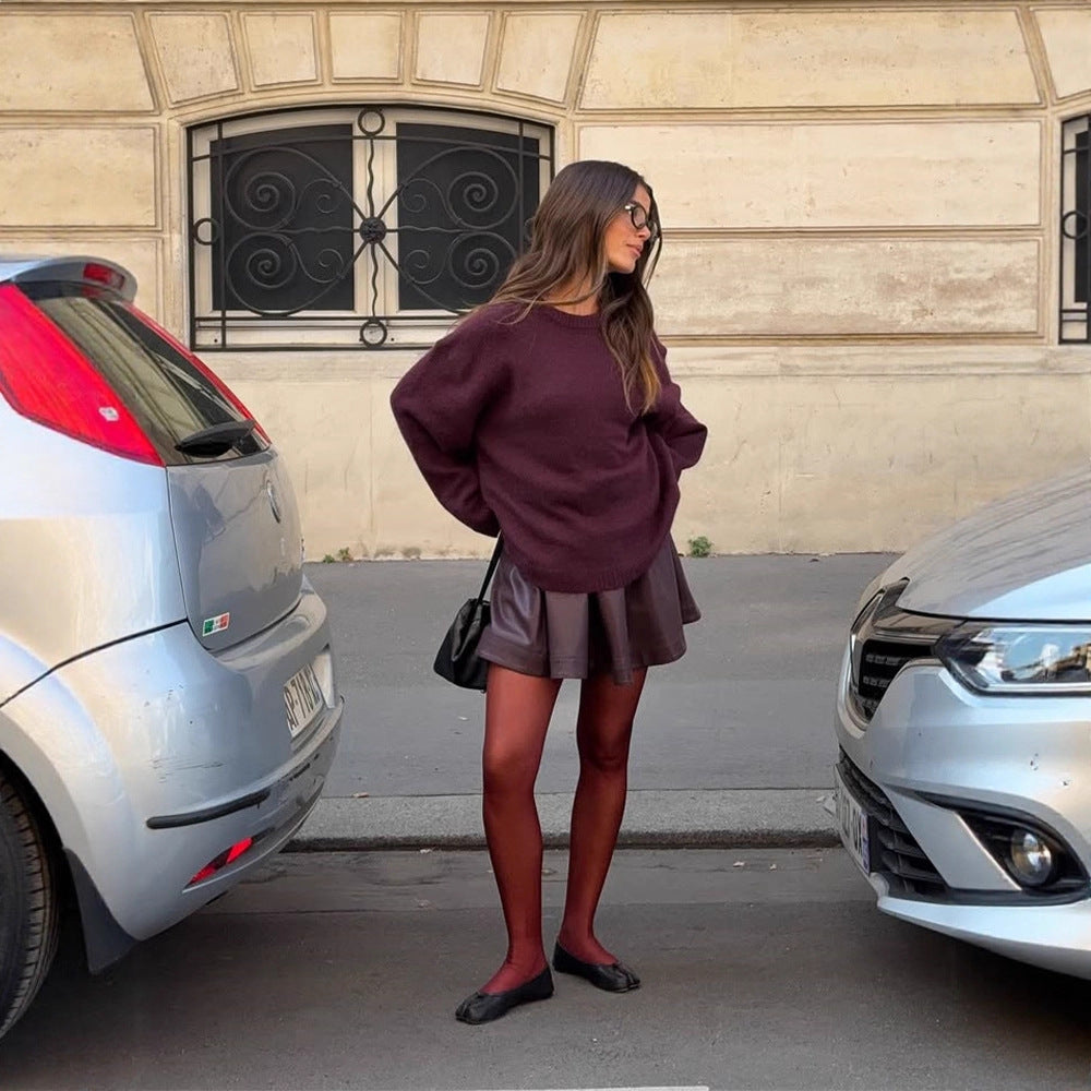 Damen kuscheliger Strickpullover mit oversized Schnitt Fudus