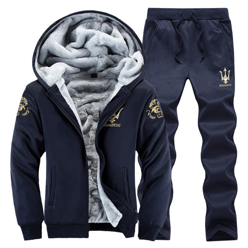 Herren bequemer Freizeit-Anzug mit warmem Innenfutter Fudus