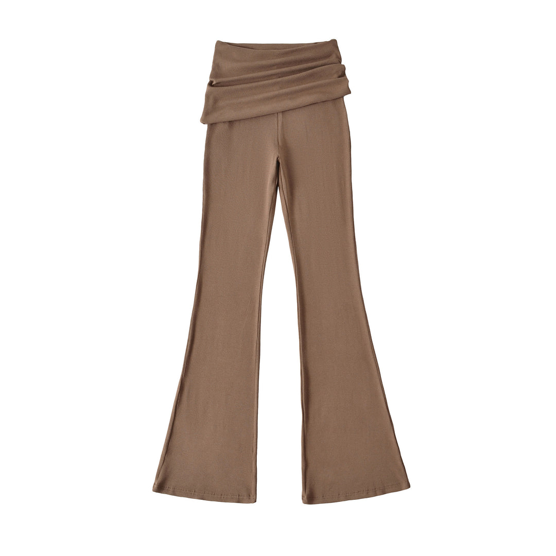 Damen komfortable Palazzo-Hose mit breitem Bund Fudus