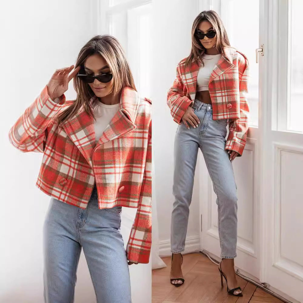 Damen karierte Trendjacke Fudus